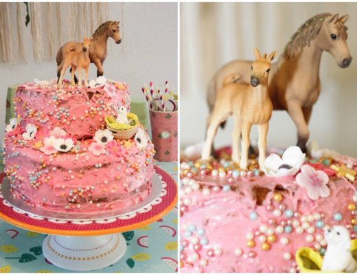diy paardentaart, paardencake maken voor meisje , verjaardagstaart kinderverjaardag, makkelijke roze taart