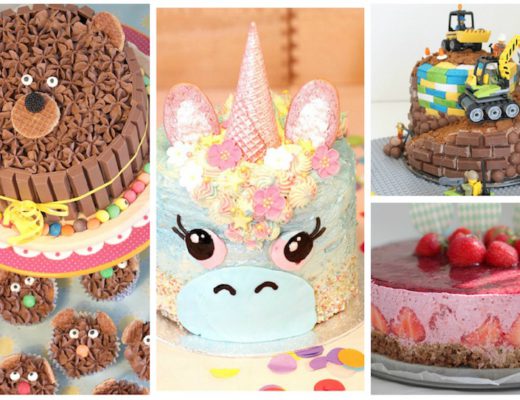 taartinspiratie, eenhoorn taart, regenboog taart, din taart, kit kat taart
